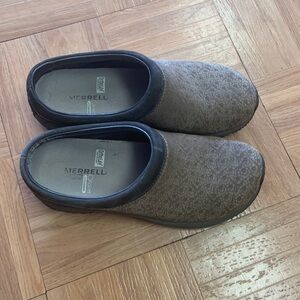 Women's Merrell Slip On Leather Open Back Shoes Size 7